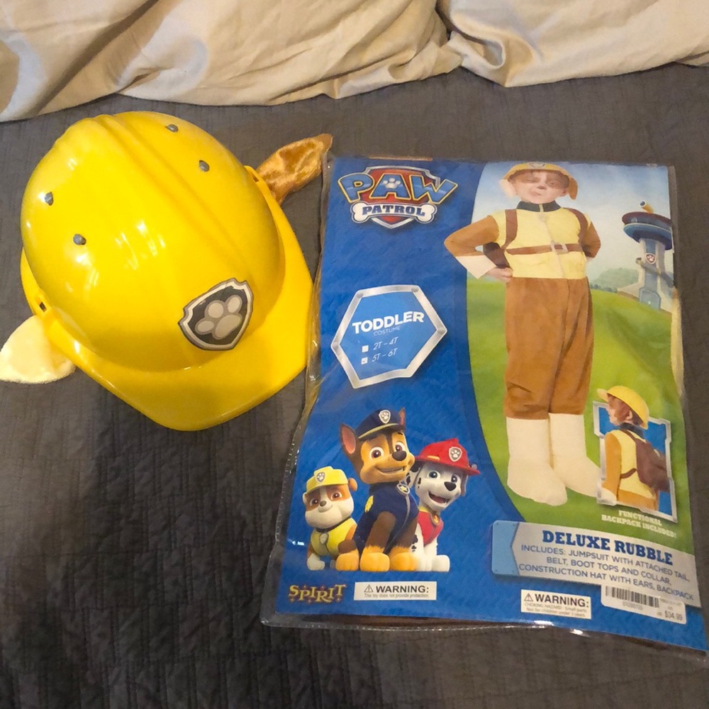 New never worn rubble paw patrol costume
